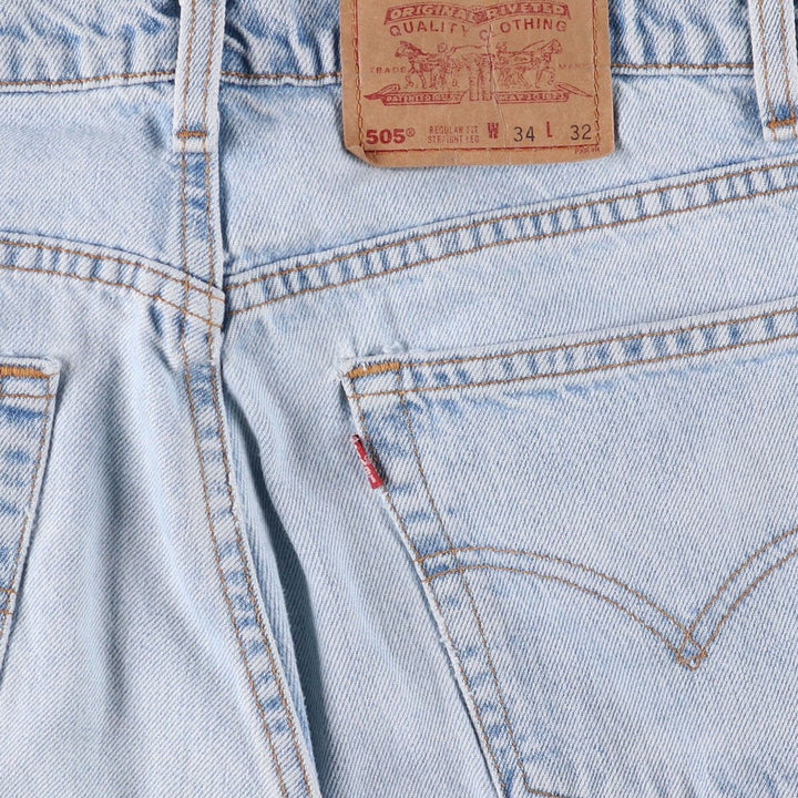 90'S Levi's 505 REGULAR FIT STRAIGHT LEG tapered denim pants made in USA men's w34 equivalent vintage unclear blue type Vintage Second Hand