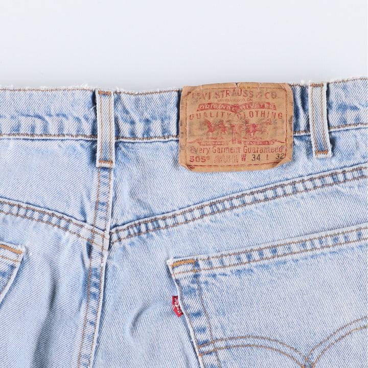 90'S Levi's 505 REGULAR FIT STRAIGHT LEG tapered denim pants for men, size W34, vintage cotton blue type Vintage Second Hand