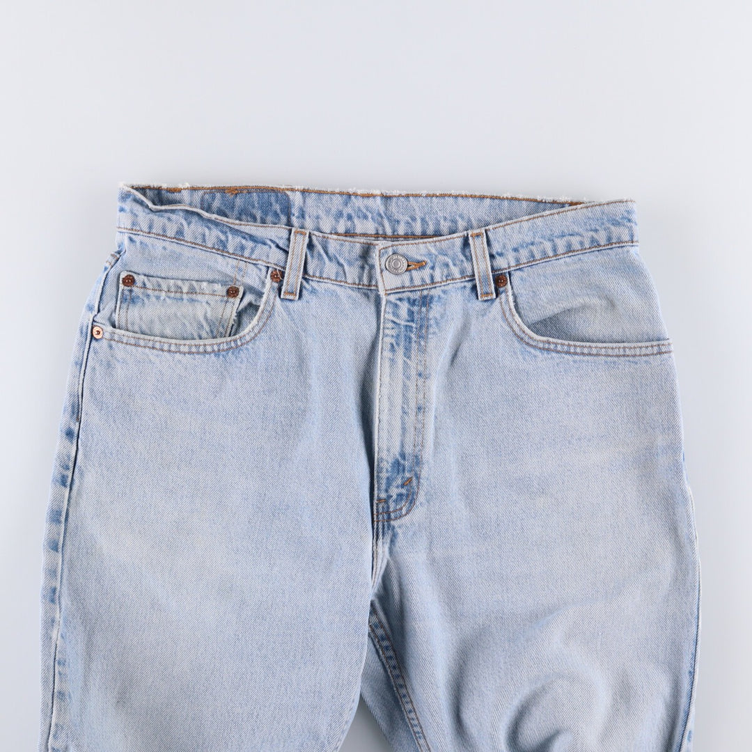 90'S Levi's 505 REGULAR FIT STRAIGHT LEG tapered denim pants for men, size W34, vintage cotton blue type Vintage Second Hand