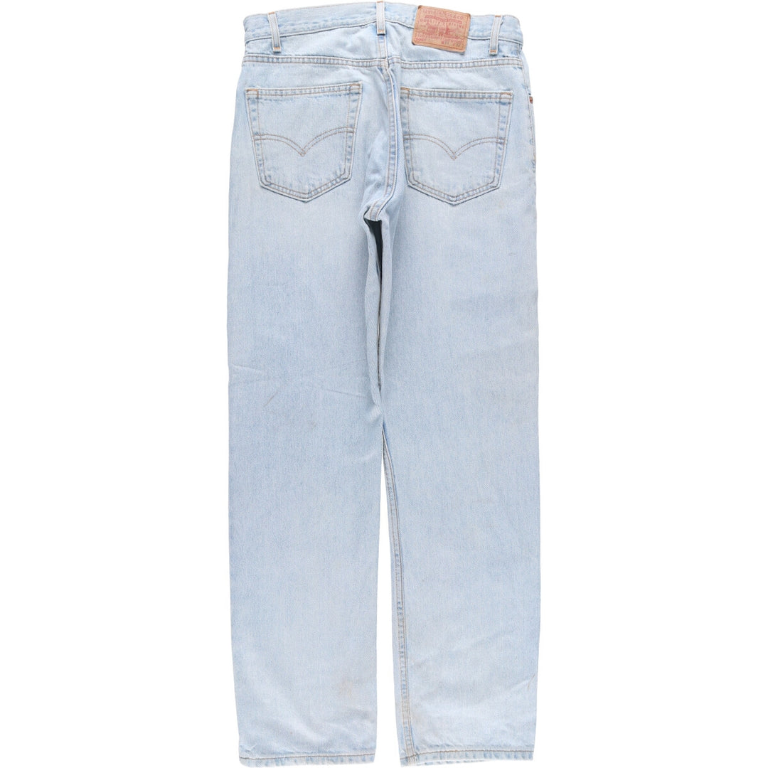 00'S Levi's 505 REGULAR FIT STRAIGHT LEG tapered denim pants made in USA, men's size w34 cotton Blue type light blue Vintage Second Hand
