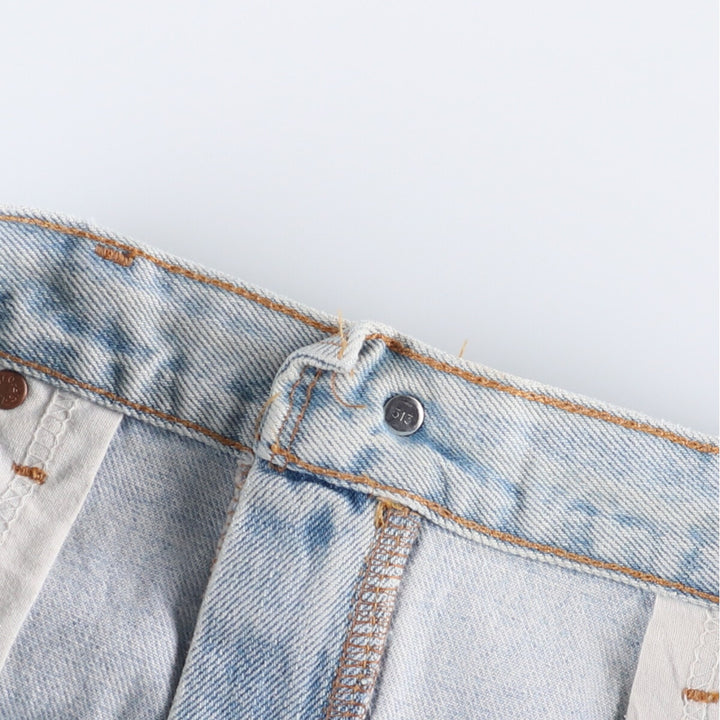 00'S Levi's 505 REGULAR FIT STRAIGHT LEG tapered denim pants made in USA, men's size w34 cotton Blue type light blue Vintage Second Hand