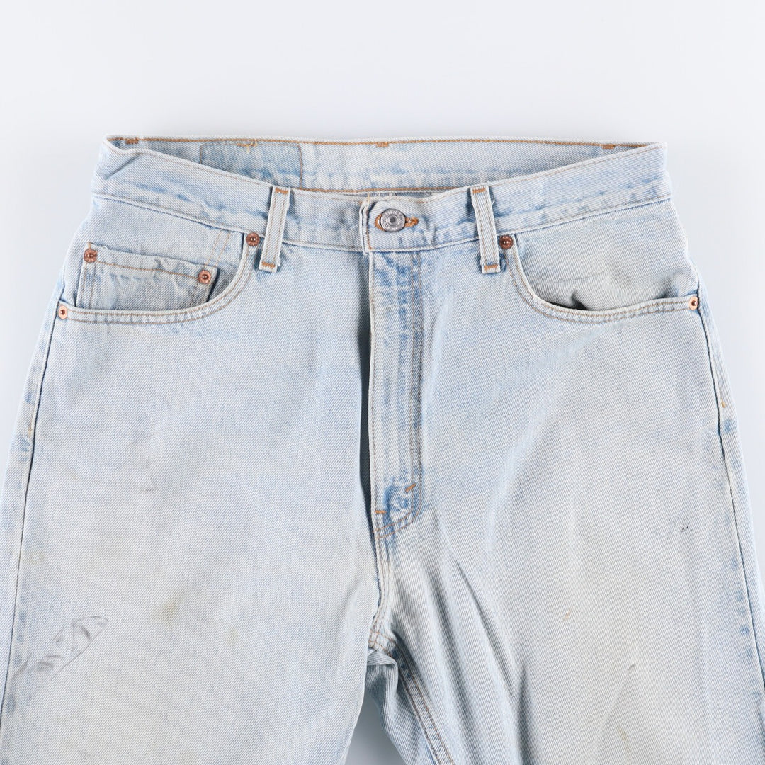 00'S Levi's 505 REGULAR FIT STRAIGHT LEG tapered denim pants made in USA, men's size w34 cotton Blue type light blue Vintage Second Hand