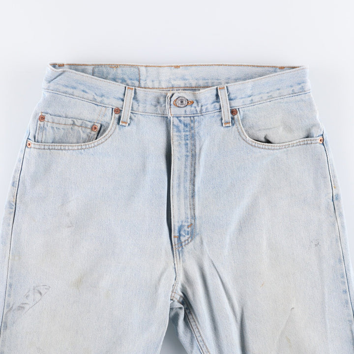 00'S Levi's 505 REGULAR FIT STRAIGHT LEG tapered denim pants made in USA, men's size w34 cotton Blue type light blue Vintage Second Hand