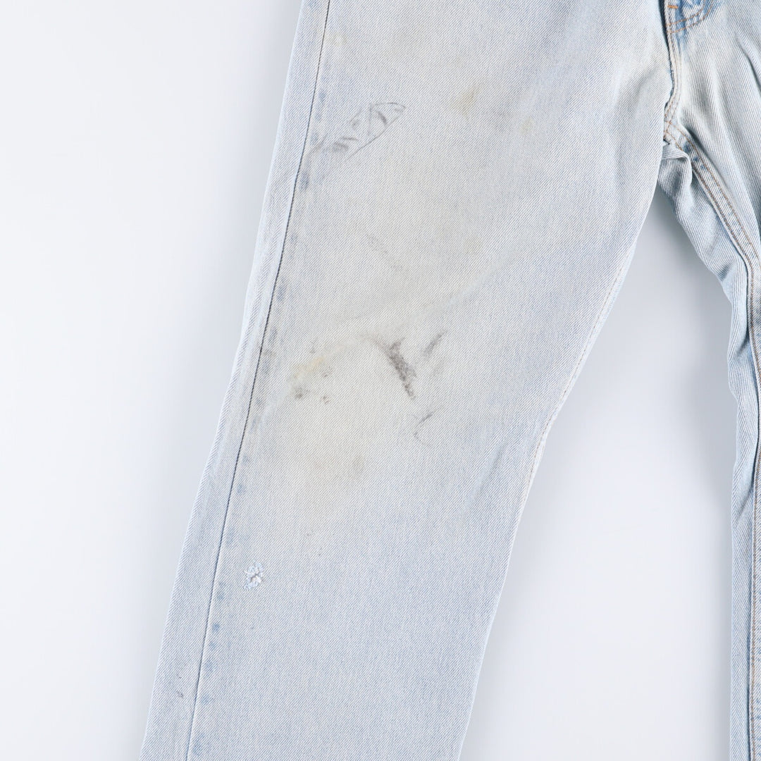 00'S Levi's 505 REGULAR FIT STRAIGHT LEG tapered denim pants made in USA, men's size w34 cotton Blue type light blue Vintage Second Hand