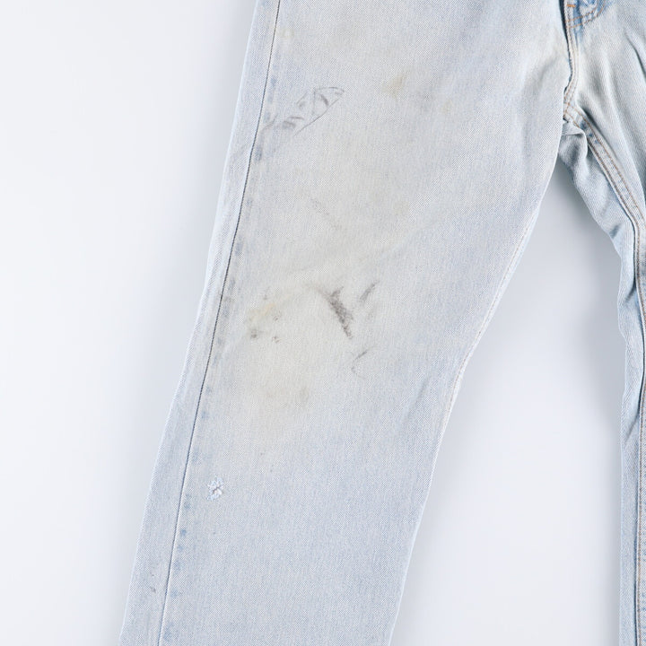 00'S Levi's 505 REGULAR FIT STRAIGHT LEG tapered denim pants made in USA, men's size w34 cotton Blue type light blue Vintage Second Hand