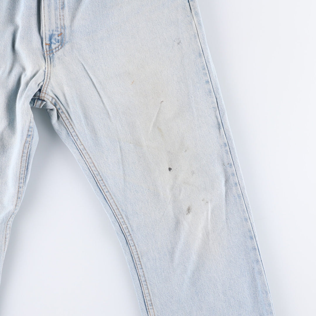 00'S Levi's 505 REGULAR FIT STRAIGHT LEG tapered denim pants made in USA, men's size w34 cotton Blue type light blue Vintage Second Hand