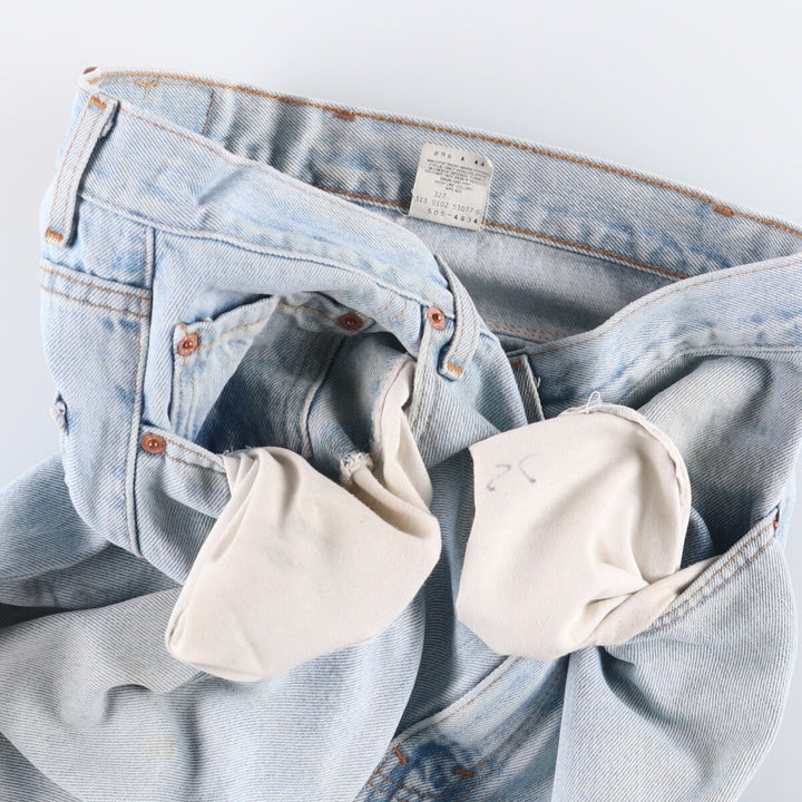 00'S Levi's 505 REGULAR FIT STRAIGHT LEG tapered denim pants made in USA, men's size w34 cotton Blue type light blue Vintage Second Hand