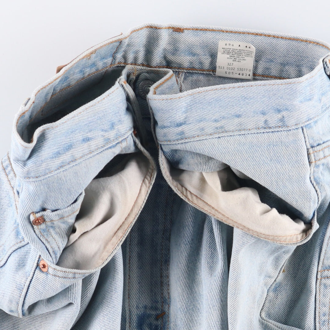 00'S Levi's 505 REGULAR FIT STRAIGHT LEG tapered denim pants made in USA, men's size w34 cotton Blue type light blue Vintage Second Hand