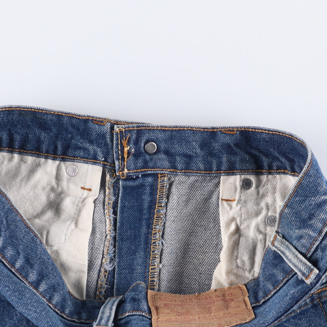 80'S Levi's 505-0217 Tapered Denim Pants Made in USA Men's W31 Vintage cotton blue type Vintage Second Hand