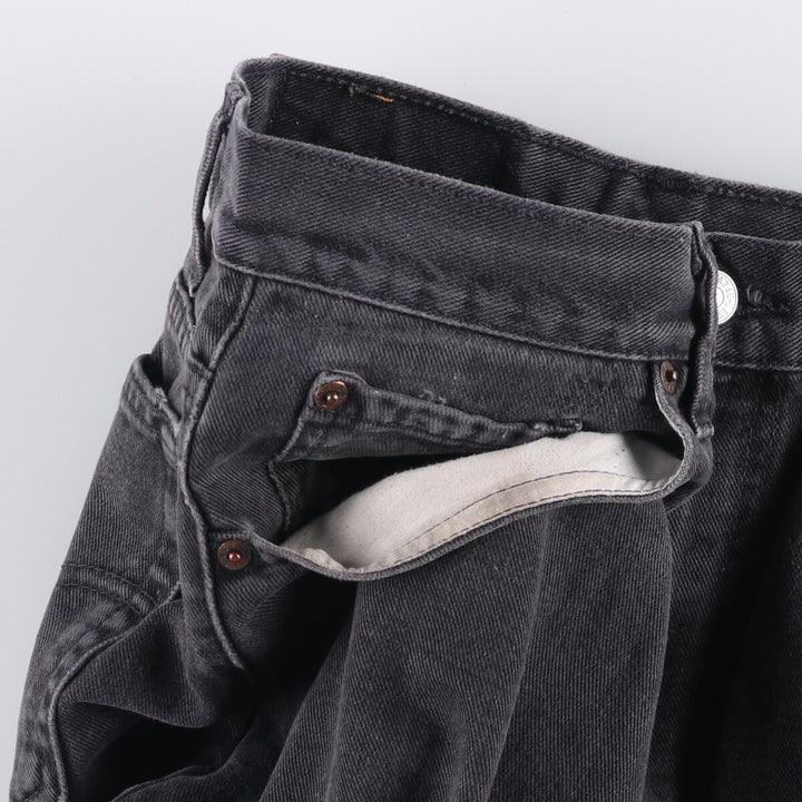 90'S Levi's 550 Relaxed Fit Tapered Leg Black Denim Pants, Made in Canada, Men's Size 34 cotton black type Vintage Second Hand
