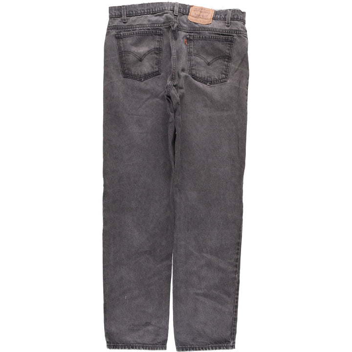 90'S Levi's 505 Regular Fit Straight Leg Tapered Denim Pants with Orange Tabs and Black Denim, Men's Size 37 cotton black type Vintage Second Hand