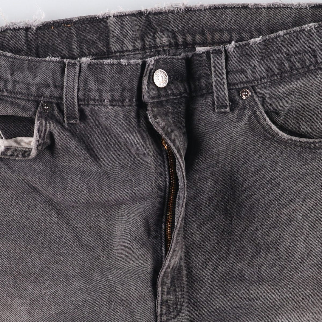 90'S Levi's 505 Regular Fit Straight Leg Tapered Denim Pants with Orange Tabs and Black Denim, Men's Size 37 cotton black type Vintage Second Hand
