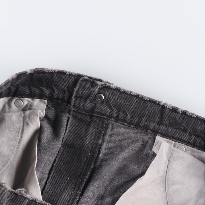 90'S Levi's 505 Regular Fit Straight Leg Tapered Denim Pants with Orange Tabs and Black Denim, Men's Size 37 cotton black type Vintage Second Hand