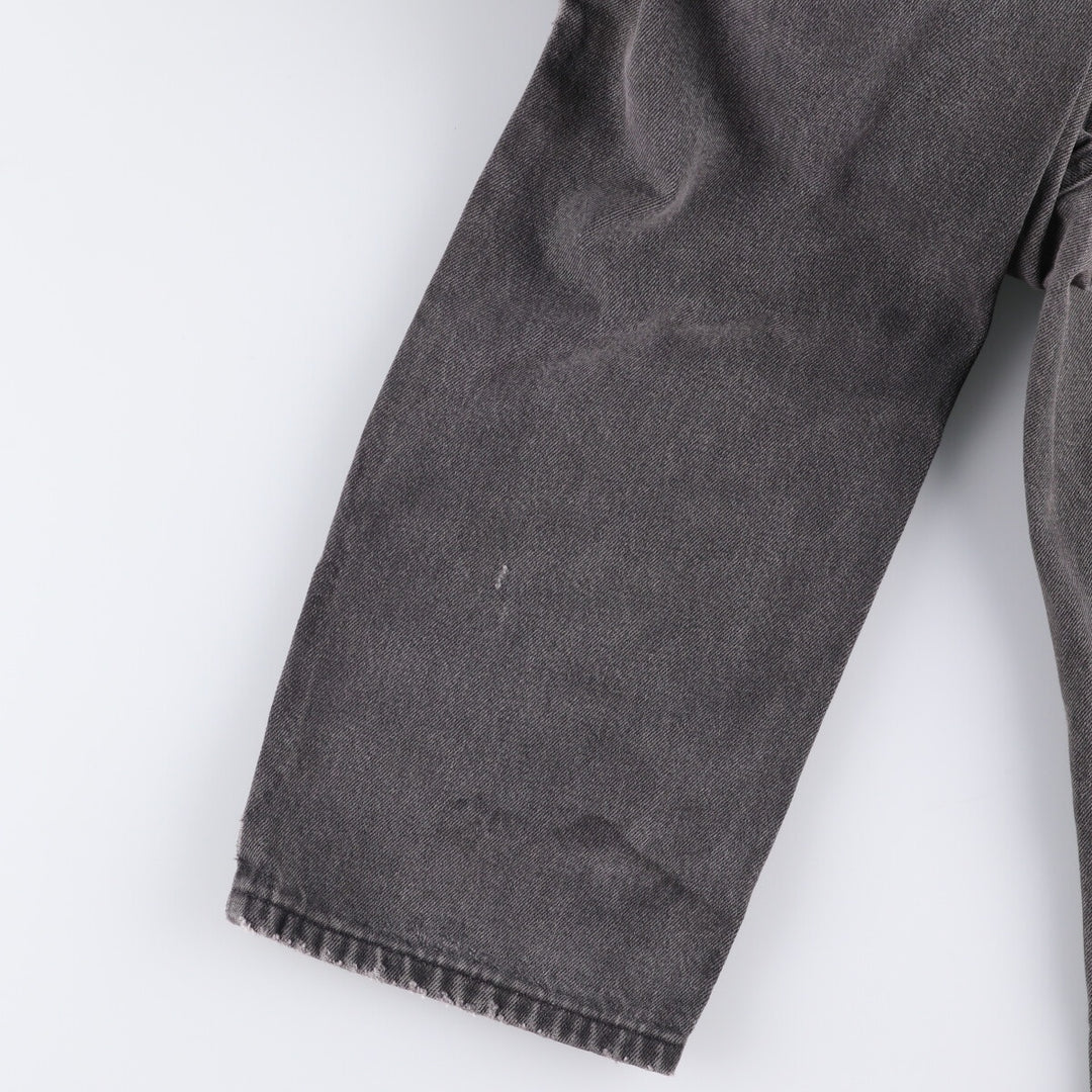 90'S Levi's 505 Regular Fit Straight Leg Tapered Denim Pants with Orange Tabs and Black Denim, Men's Size 37 cotton black type Vintage Second Hand