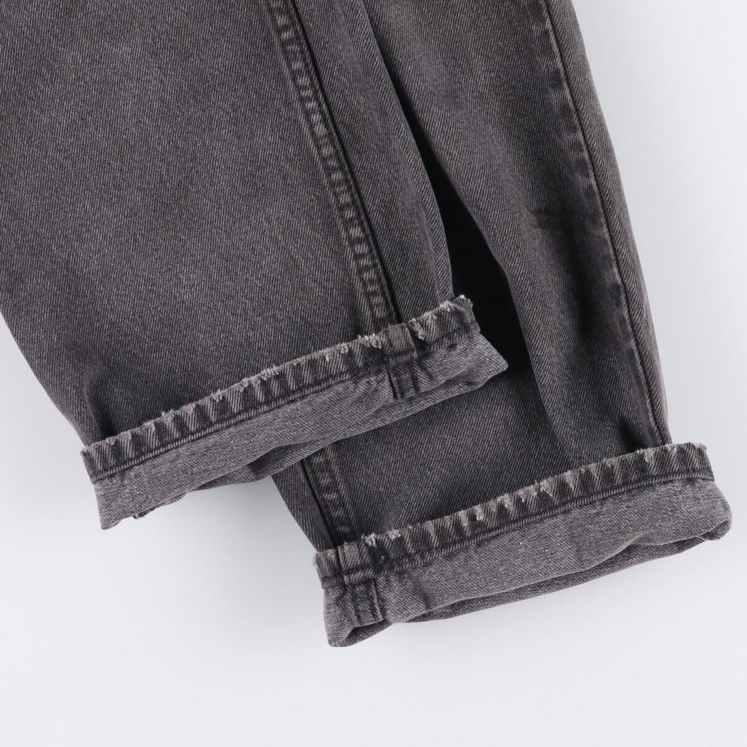 90'S Levi's 505 Regular Fit Straight Leg Tapered Denim Pants with Orange Tabs and Black Denim, Men's Size 37 cotton black type Vintage Second Hand