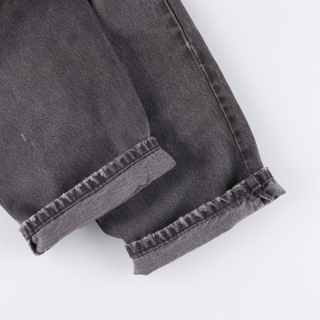 90'S Levi's 505 Regular Fit Straight Leg Tapered Denim Pants with Orange Tabs and Black Denim, Men's Size 37 cotton black type Vintage Second Hand