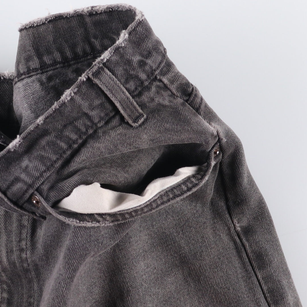 90'S Levi's 505 Regular Fit Straight Leg Tapered Denim Pants with Orange Tabs and Black Denim, Men's Size 37 cotton black type Vintage Second Hand