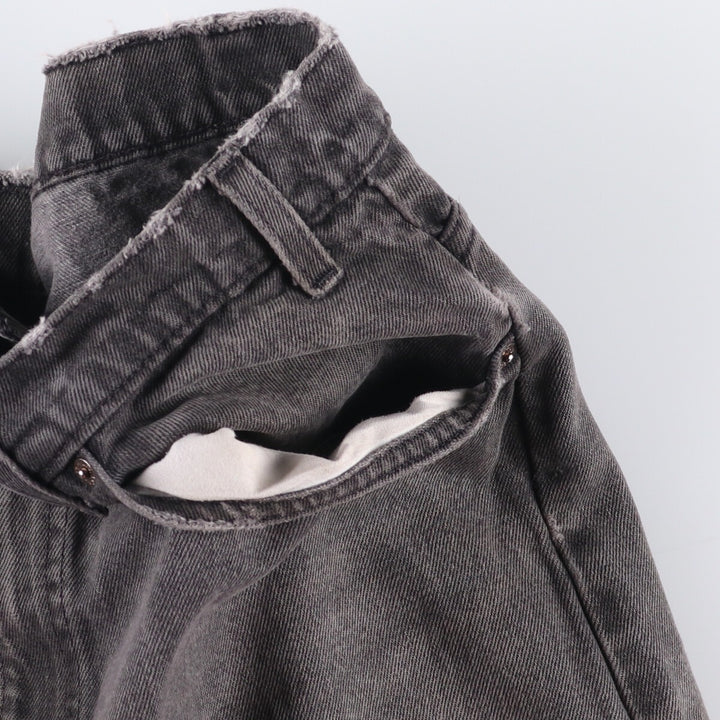 90'S Levi's 505 Regular Fit Straight Leg Tapered Denim Pants with Orange Tabs and Black Denim, Men's Size 37 cotton black type Vintage Second Hand