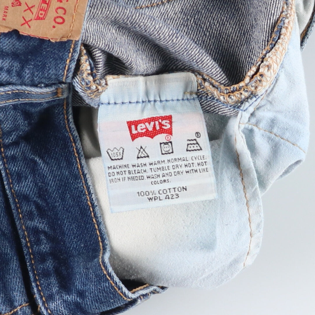 Levi's 501 straight denim pants for men, size W32 cotton blue type Vintage Second Hand