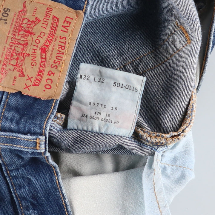 Levi's 501 straight denim pants for men, size W32 cotton blue type Vintage Second Hand