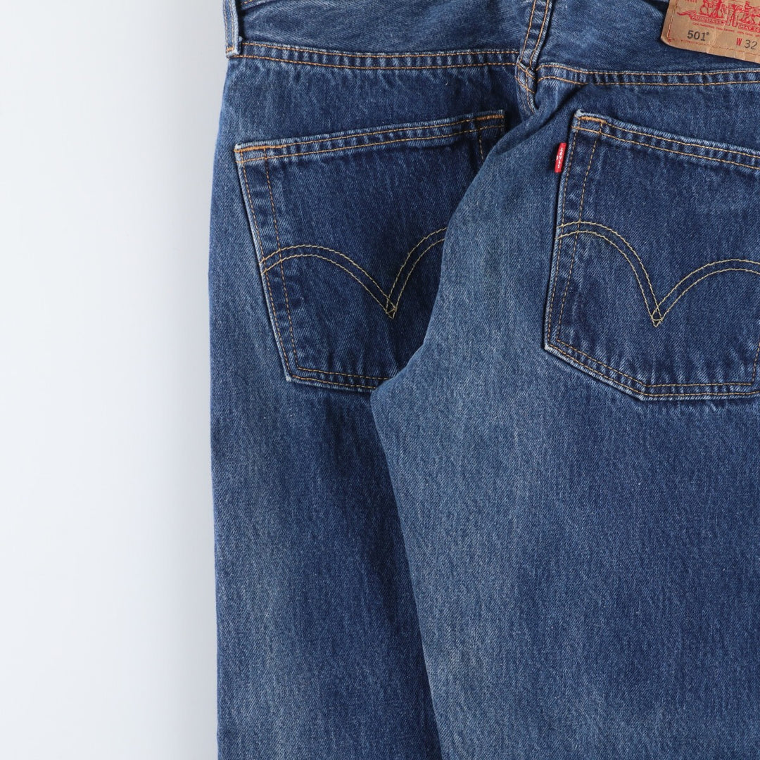 Levi's 501 straight denim pants for men, size W32 cotton blue type Vintage Second Hand