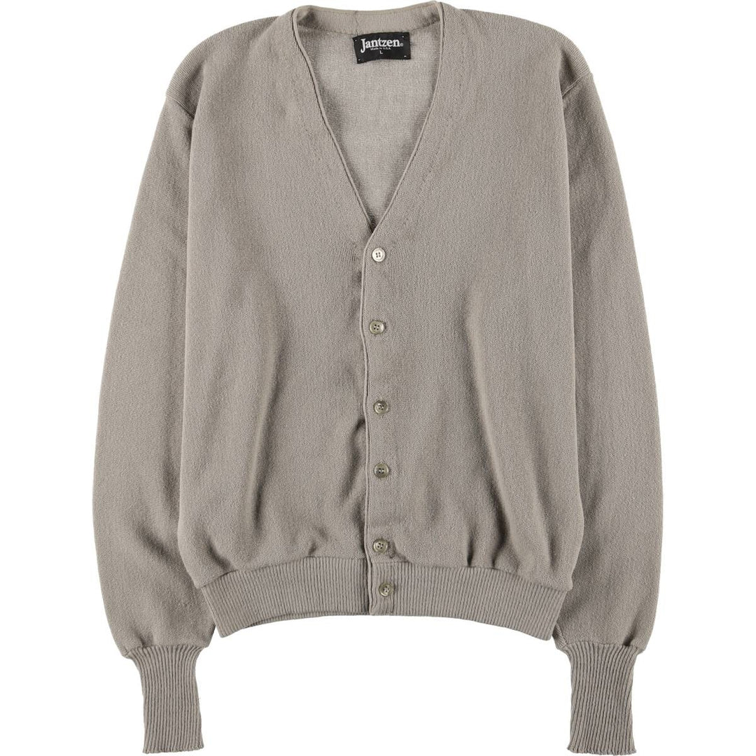 Vintage 90'S Jantzen knit cardigan, made in the USA, size L, men's unclear gray type Vintage Second Hand