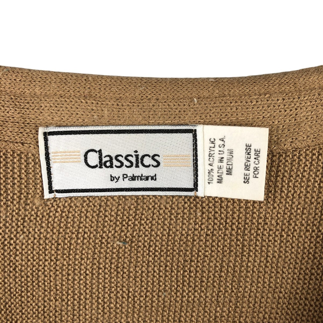 Vintage 90'S Palmland Classics acrylic knit cardigan, made in the USA, size M, men's acrylic Beige type Vintage Second Hand