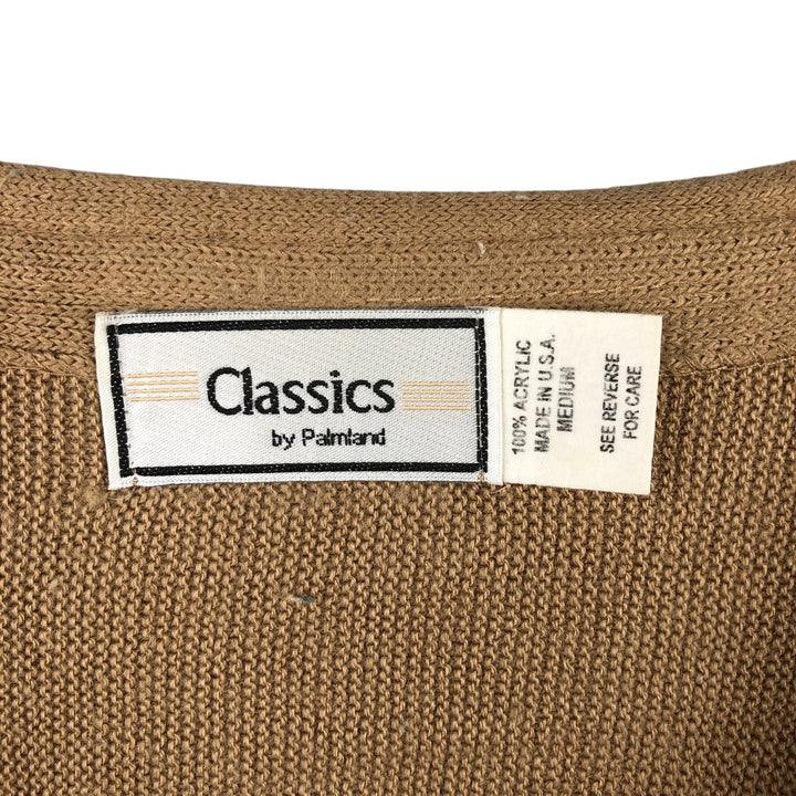 Vintage 90'S Palmland Classics acrylic knit cardigan, made in the USA, size M, men's acrylic Beige type Vintage Second Hand