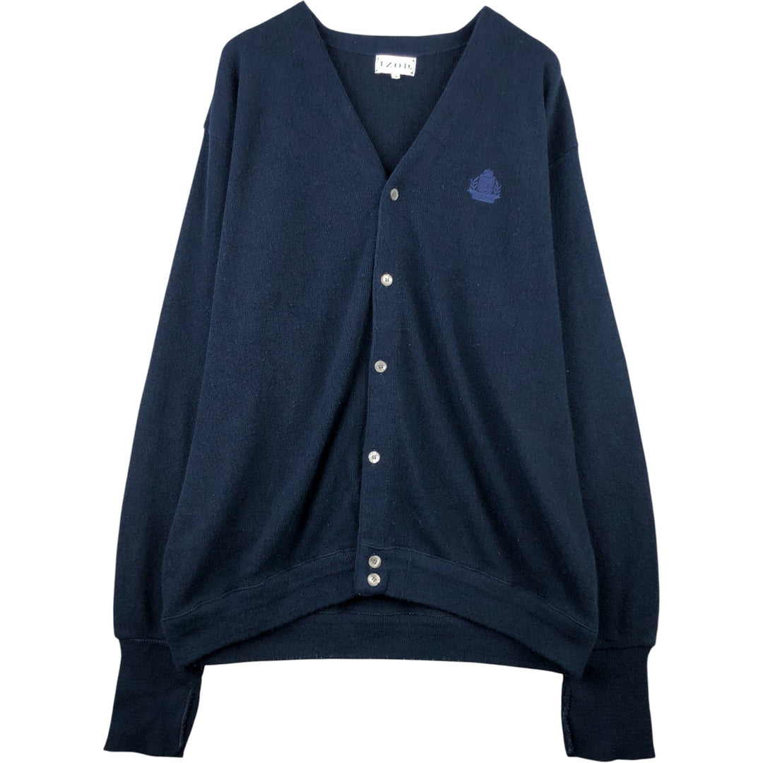 90'S IZOD acrylic knit cardigan, made in the USA, men's size XL, vintage acrylic navy blue type Vintage Second Hand