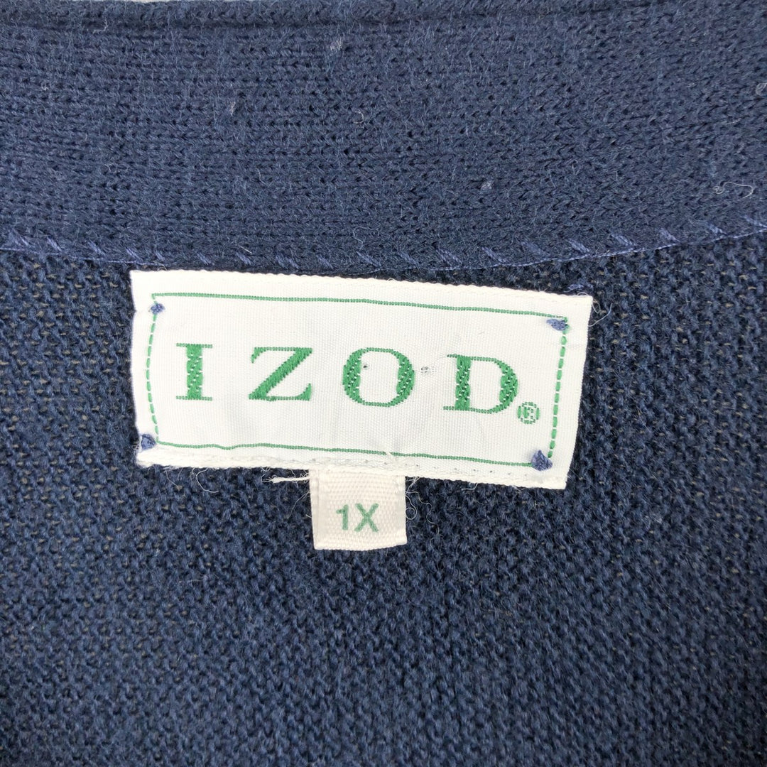 90'S IZOD acrylic knit cardigan, made in the USA, men's size XL, vintage acrylic navy blue type Vintage Second Hand