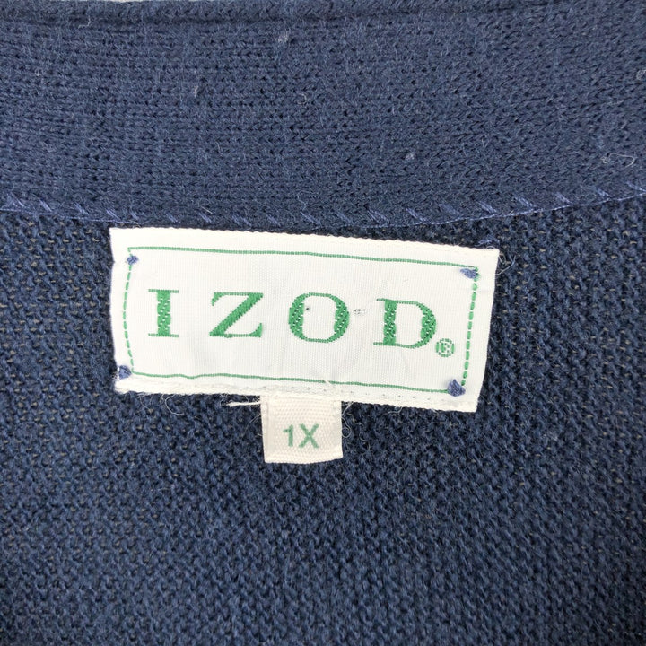 90'S IZOD acrylic knit cardigan, made in the USA, men's size XL, vintage acrylic navy blue type Vintage Second Hand