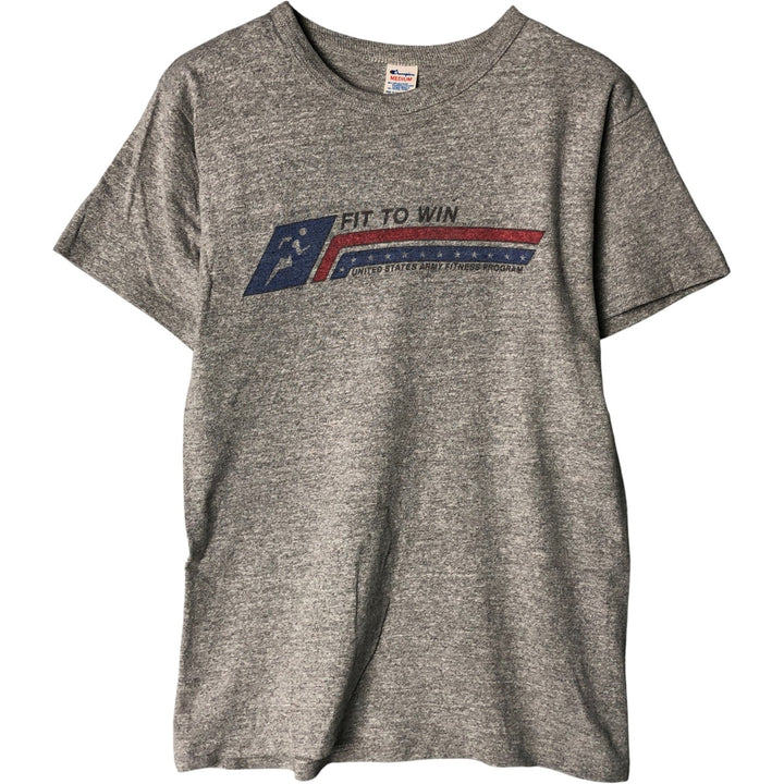 Champion Trico Tag Print T-Shirt, Made in USA, Men's Size Medium, Vintage cotton gray type Vintage Second Hand