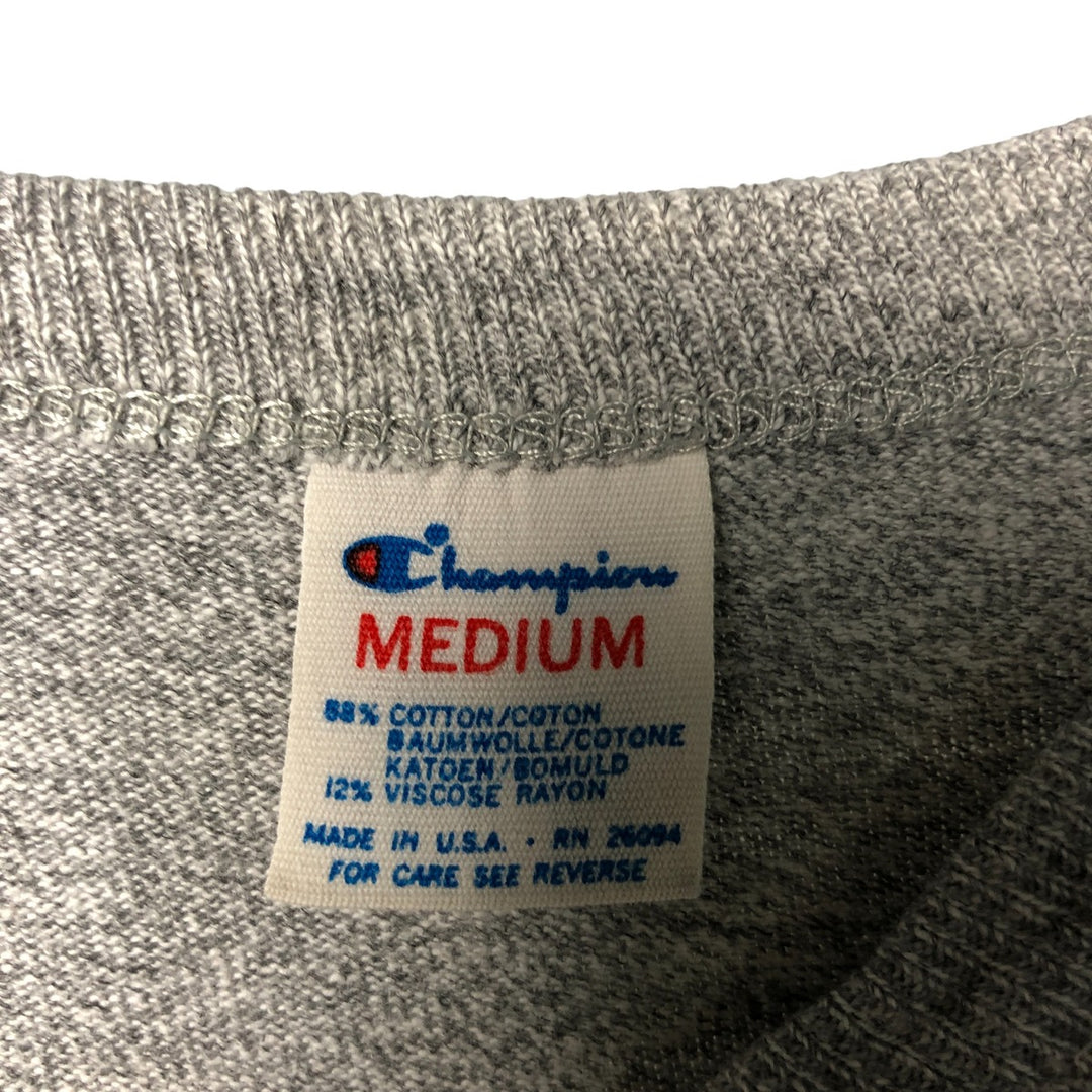 Champion Trico Tag Print T-Shirt, Made in USA, Men's Size Medium, Vintage cotton gray type Vintage Second Hand