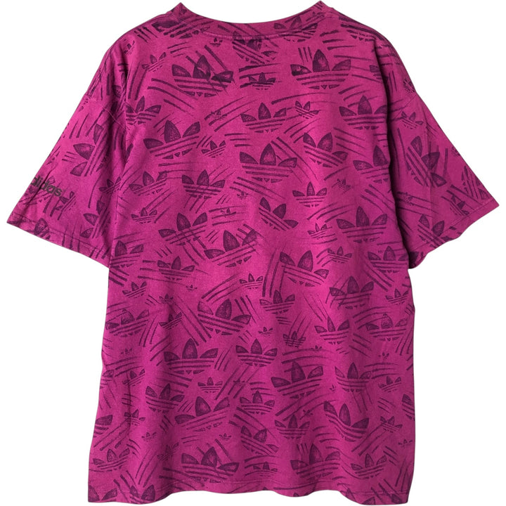 Adidas all-over logo print T-shirt, men's size XL unclear purple type Vintage Second Hand