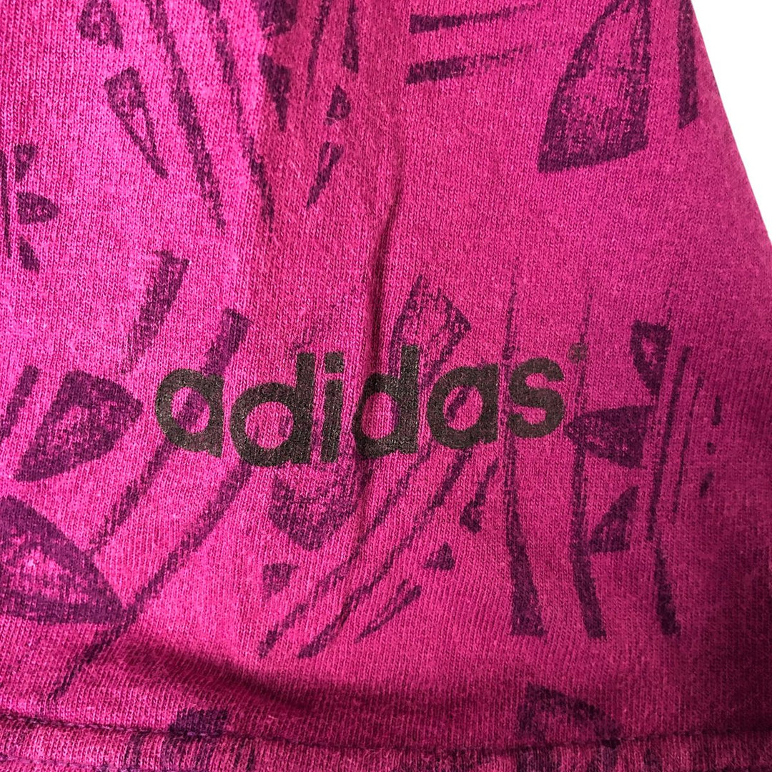 Adidas all-over logo print T-shirt, men's size XL unclear purple type Vintage Second Hand