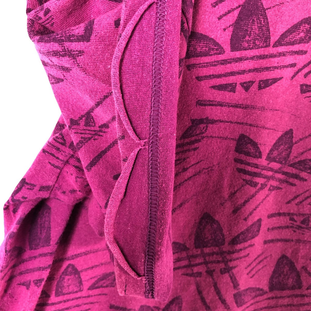 Adidas all-over logo print T-shirt, men's size XL unclear purple type Vintage Second Hand