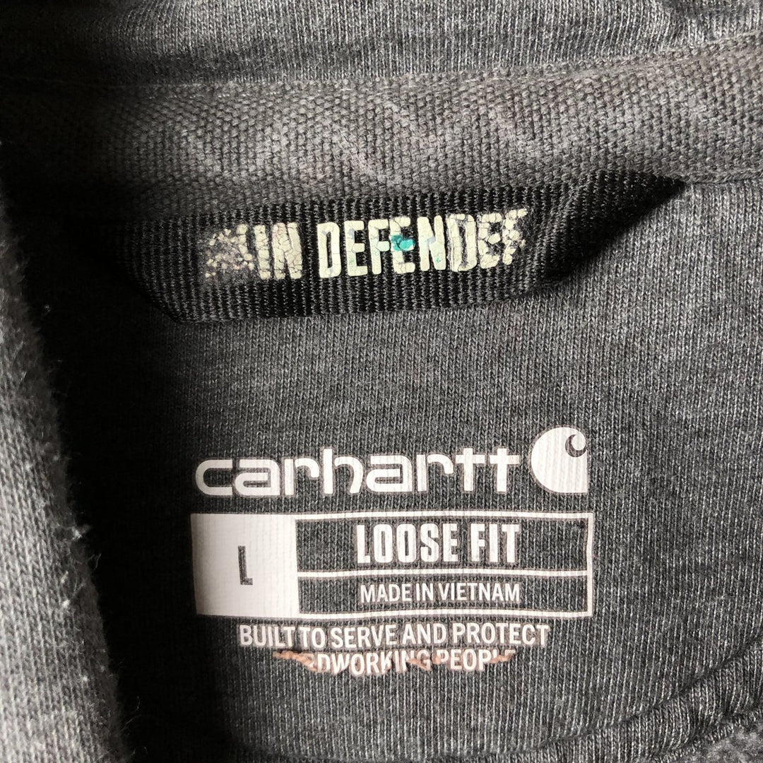 Carhartt Loose Fit Stars and Stripes Pullover Hoodie, Men's Size L cotton Charcoal Vintage Second Hand