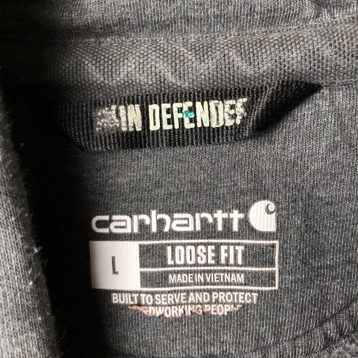 Carhartt Loose Fit Stars and Stripes Pullover Hoodie, Men's Size L cotton Charcoal Vintage Second Hand