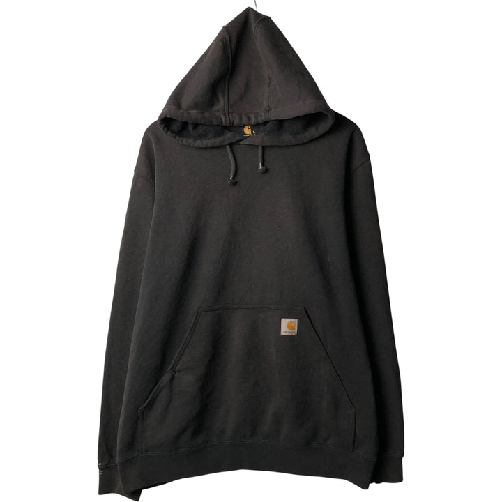 Carhartt ORIGINAL FIT sweatshirt pullover hoodie, men's size L unclear black type Vintage Second Hand