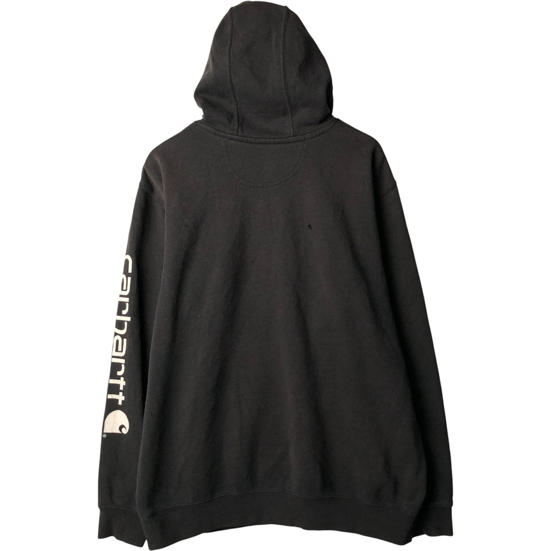 Carhartt ORIGINAL FIT sweatshirt pullover hoodie, men's size L unclear black type Vintage Second Hand