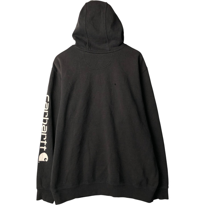Carhartt ORIGINAL FIT sweatshirt pullover hoodie, men's size L unclear black type Vintage Second Hand