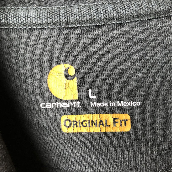 Carhartt ORIGINAL FIT sweatshirt pullover hoodie, men's size L unclear black type Vintage Second Hand