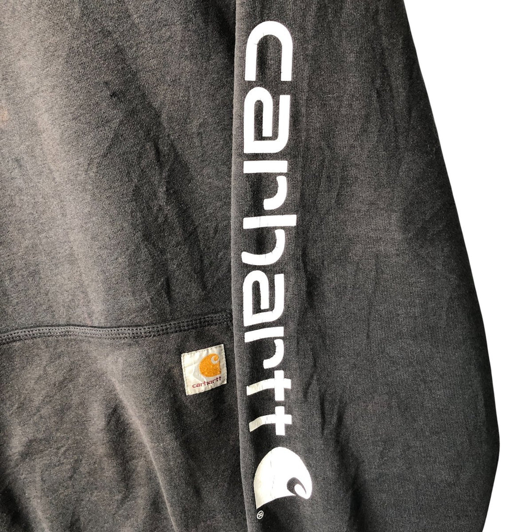 Carhartt ORIGINAL FIT sweatshirt pullover hoodie, men's size L unclear black type Vintage Second Hand
