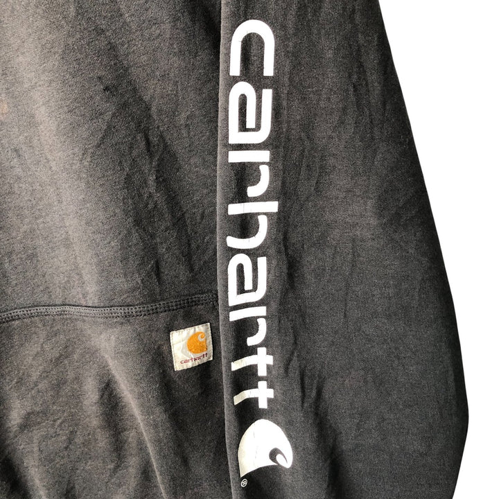 Carhartt ORIGINAL FIT sweatshirt pullover hoodie, men's size L unclear black type Vintage Second Hand
