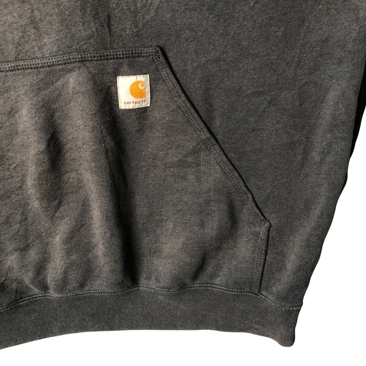 Carhartt ORIGINAL FIT sweatshirt pullover hoodie, men's size L unclear black type Vintage Second Hand