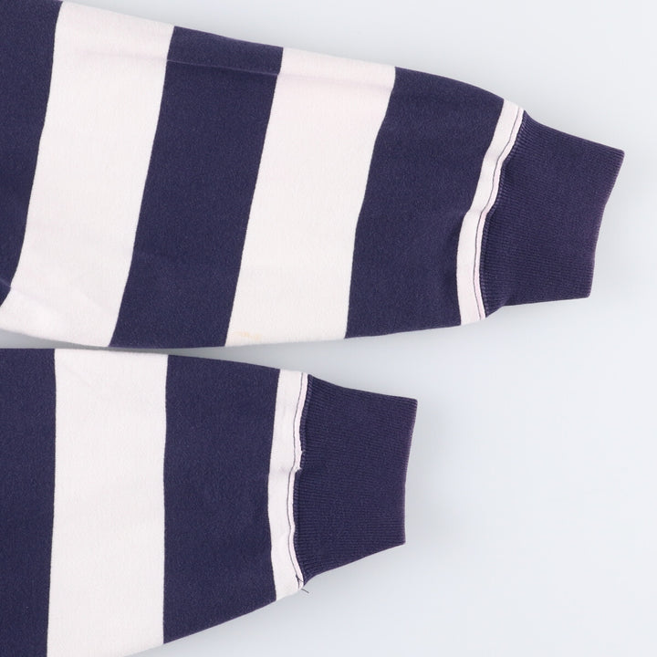Ralph Lauren POLO by Ralph Lauren Striped Pattern Half-Zip Sweatshirt, Men's Size L cotton white type Vintage Second Hand