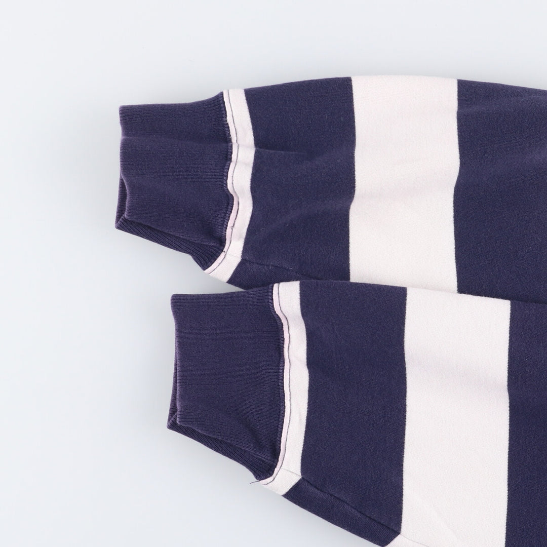 Ralph Lauren POLO by Ralph Lauren Striped Pattern Half-Zip Sweatshirt, Men's Size L cotton white type Vintage Second Hand