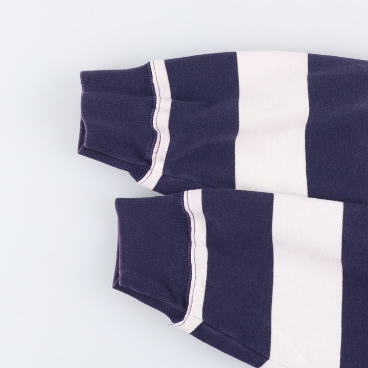 Ralph Lauren POLO by Ralph Lauren Striped Pattern Half-Zip Sweatshirt, Men's Size L cotton white type Vintage Second Hand