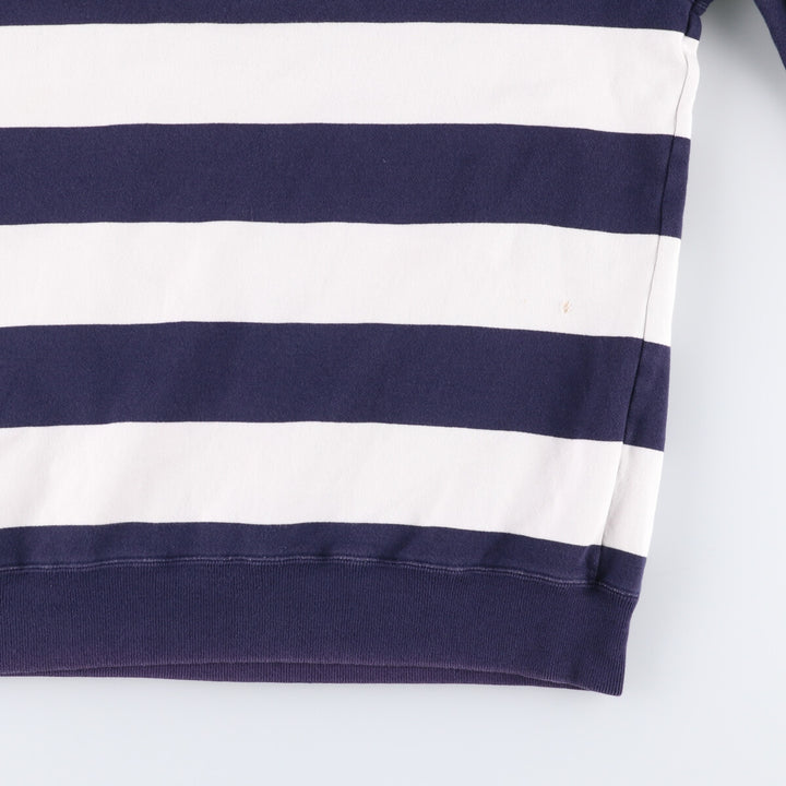 Ralph Lauren POLO by Ralph Lauren Striped Pattern Half-Zip Sweatshirt, Men's Size L cotton white type Vintage Second Hand