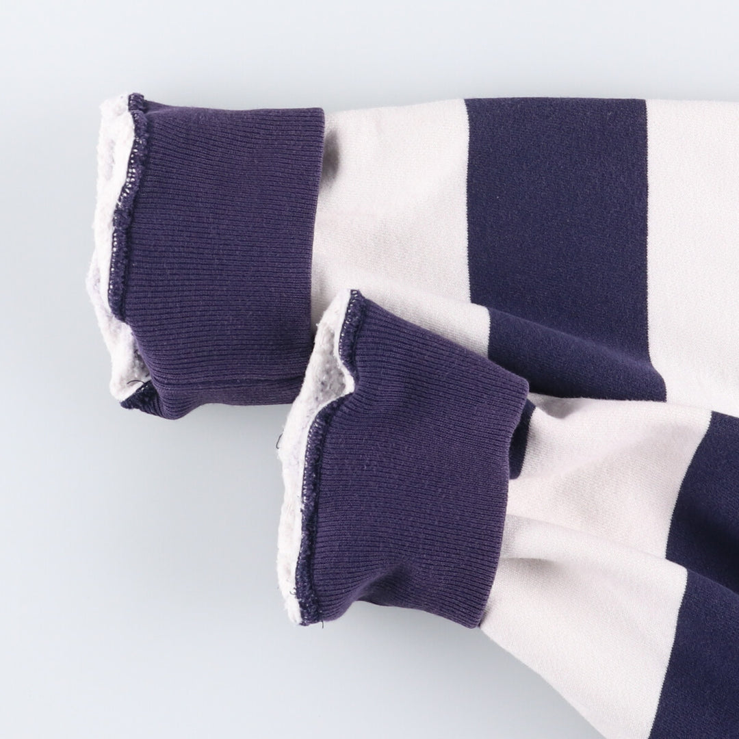 Ralph Lauren POLO by Ralph Lauren Striped Pattern Half-Zip Sweatshirt, Men's Size L cotton white type Vintage Second Hand